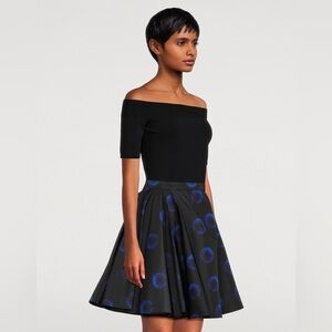 Alexander MCQUEEN Polyfaille Mini Skirt In Iris Print 1790 Msrp